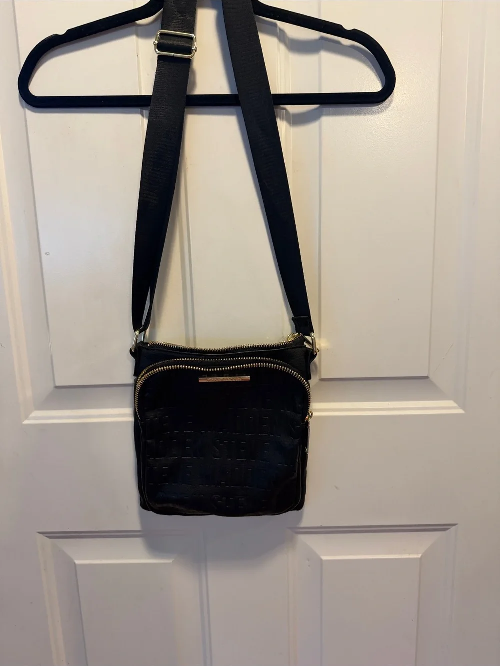 Steve Madden Black Crossbody Bag with Gold Accents